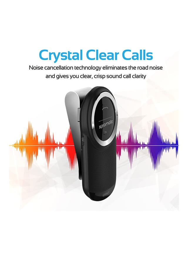 سبيكر بلوتوث 1000mAh للسيارة Bluetooth Car Kit In-car Speakerphone With Voice Command - Promate