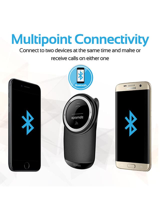 سبيكر بلوتوث 1000mAh للسيارة Bluetooth Car Kit In-car Speakerphone With Voice Command - Promate