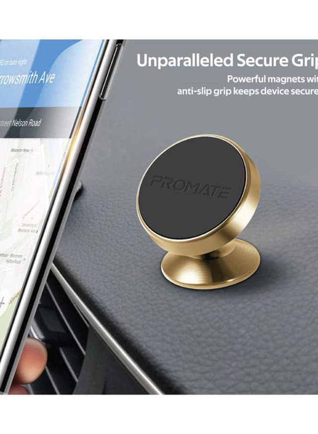 promate Magnetic Car Phone Holder, Multi-Angle 360 Degree Metallic Magnetic Car Phone Mount with Anti-Slip Surface, Anti- Distraction Design and Fast Swift-Snap Technology for Smartphones, Tablets, GPS, Magnetto-3