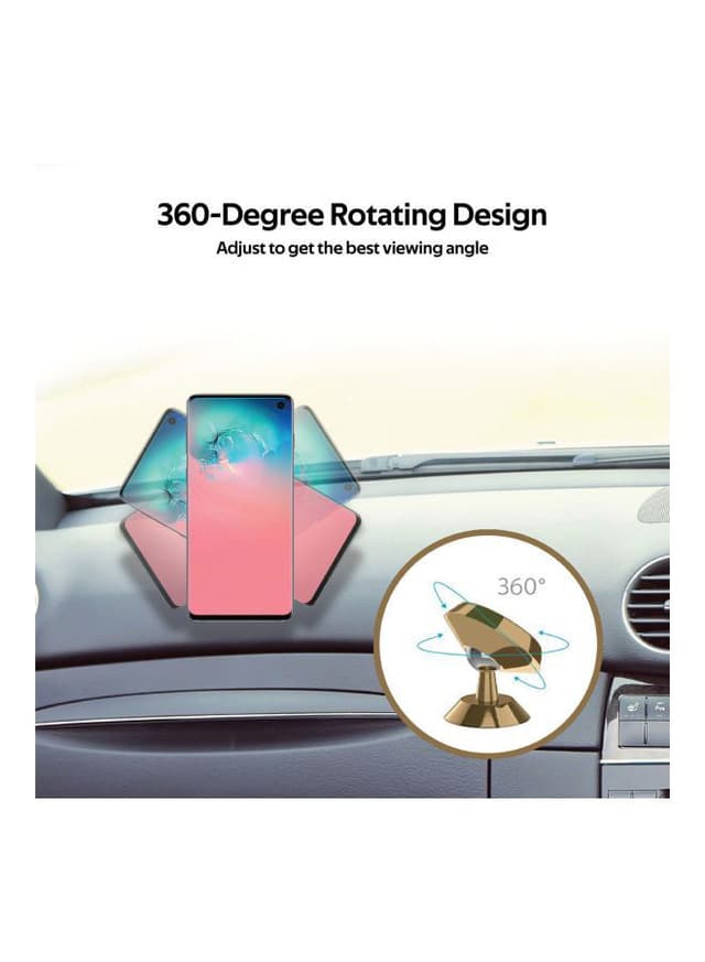 promate Magnetic Car Phone Holder, Multi-Angle 360 Degree Metallic Magnetic Car Phone Mount with Anti-Slip Surface, Anti- Distraction Design and Fast Swift-Snap Technology for Smartphones, Tablets, GPS, Magnetto-3