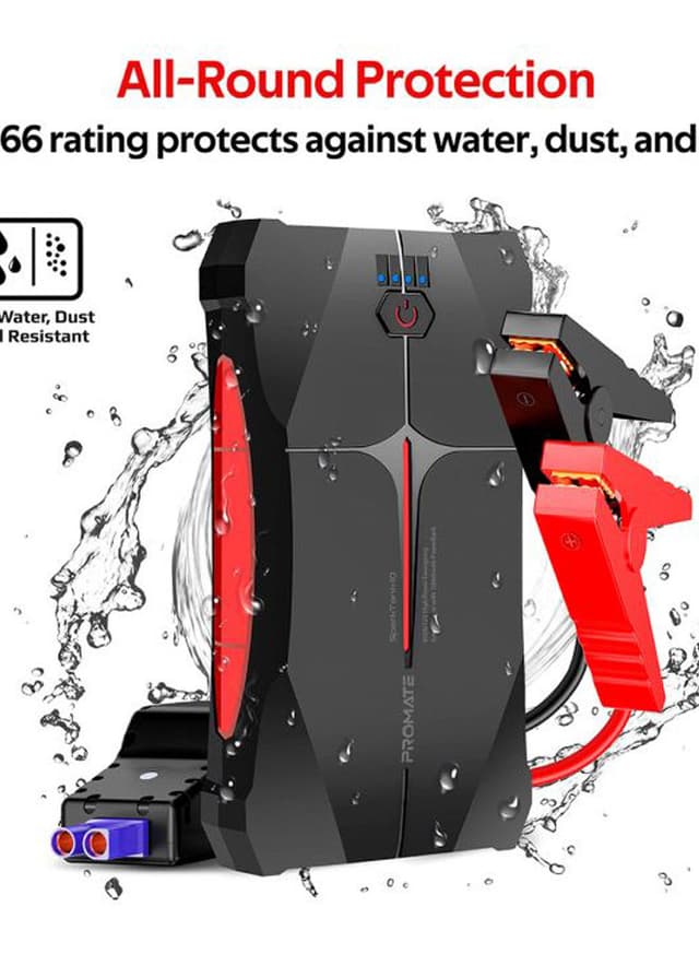 بطارية إحتياطية للسيارة 10000mAh أسود Car Jump Starter Power Bank - Promate