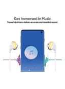 سماعات اذن سلكية بمدخل أواكس 3.5 مم ذهبي و أبيض Promate - In-Ear Earbuds Headphones Gold/White