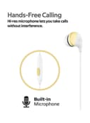 سماعات اذن سلكية بمدخل أواكس 3.5 مم ذهبي و أبيض Promate - In-Ear Earbuds Headphones Gold/White