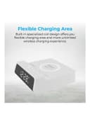 ساعة مع منبه مع شحن لاسلكي Qi 15 واط - أبيض Promate - Alarm Clock With Qi Wireless Charger White