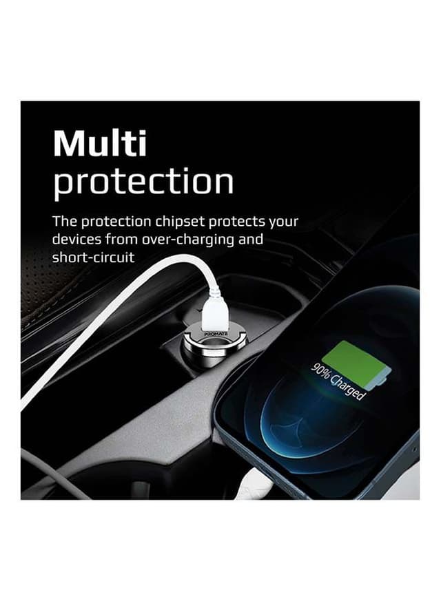 promate Smallest 20W Fast Charging USB-C Power Delivery Car Phone Charger with Mini Handle Black