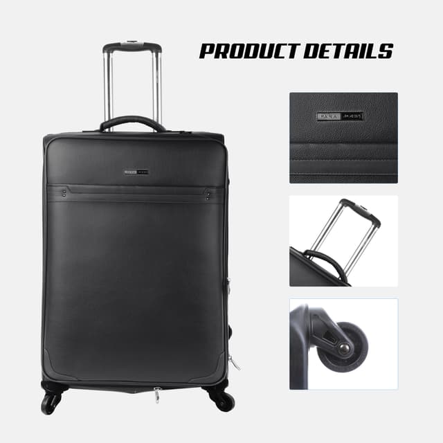 PARA JOHN 4 Pcs Travel Luggage Suitcase Trolley Set - Trolley Bag, Carry On Hand Cabin Luggage Bag – PVC Leather Cabin Trolley Bag – Cabin size suitcase for Business Travellers - (16’’ 20’’