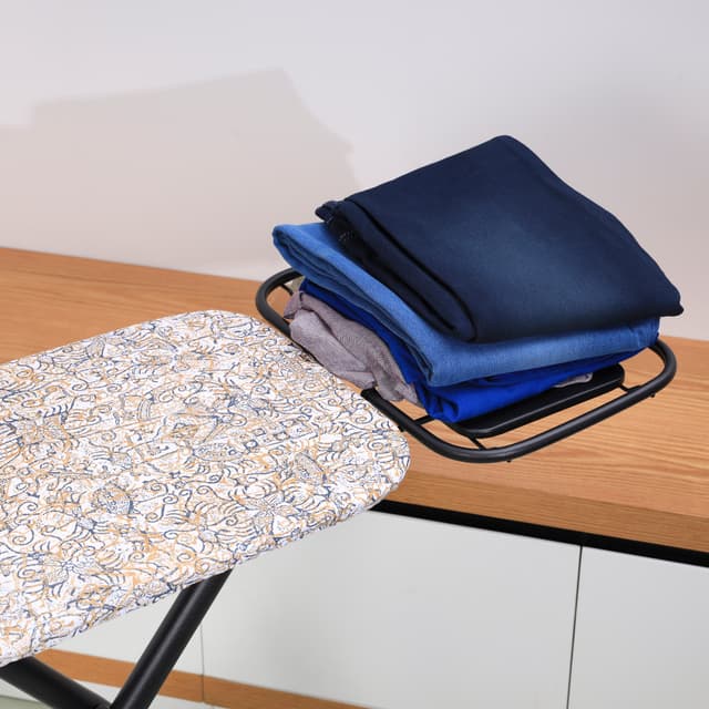 Royalford Spring Ironing Board, Cotton Cover, RF10122 - 8mm Foam Pad, Iron Board With Cover Pad, Home Laundry Room Or Dorm Use, 110*38cm Ironing Area, Adjustable Height, Powder Coated Steel