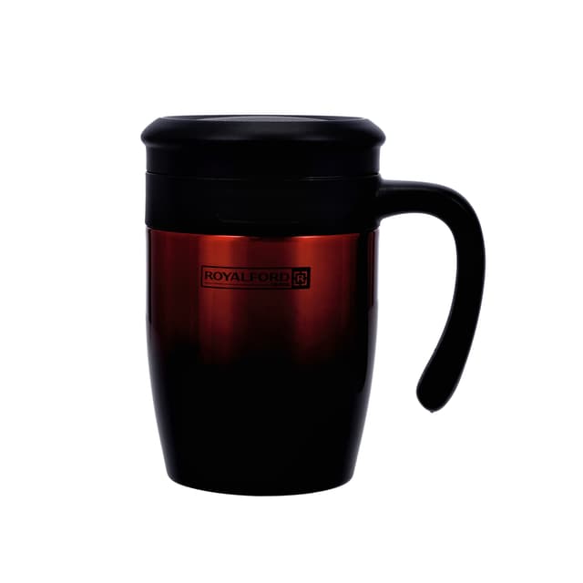 Royalford Vacuum Mug, Double Wall Stainless Steel, RF10181 - 450ml/15.2oz, SS 304 Inner Pot, Compact Lid for Travel, Portable & Leak-Resistant, Preserves Flavour & Freshness
