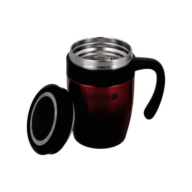 Royalford Vacuum Mug, Double Wall Stainless Steel, RF10181 - 450ml/15.2oz, SS 304 Inner Pot, Compact Lid for Travel, Portable & Leak-Resistant, Preserves Flavour & Freshness