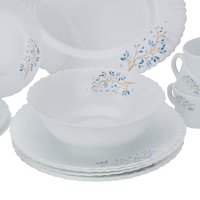 Royalford 50 Pcs Opalware Dinner Set, RF10202 | Assorted Design | Lightweight, Beautiful Design Opal Dishes Sets Service for 6