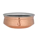 Royalford Cooper Steel Serving Handi, RF10391 | Copper Stainless Steel Hammered Handi | Indian Serving Bowl | Indian Dishes Serve ware for Vegetable and Curries