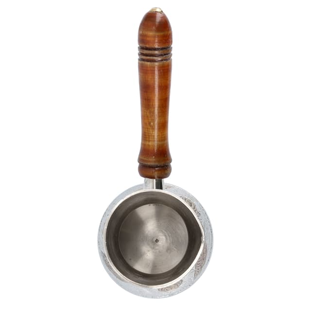 ركوة قهوة ( 4.5 بوصة ) - فضي Royalford - Dual Tone Coffee Warmer, Brass and Wood