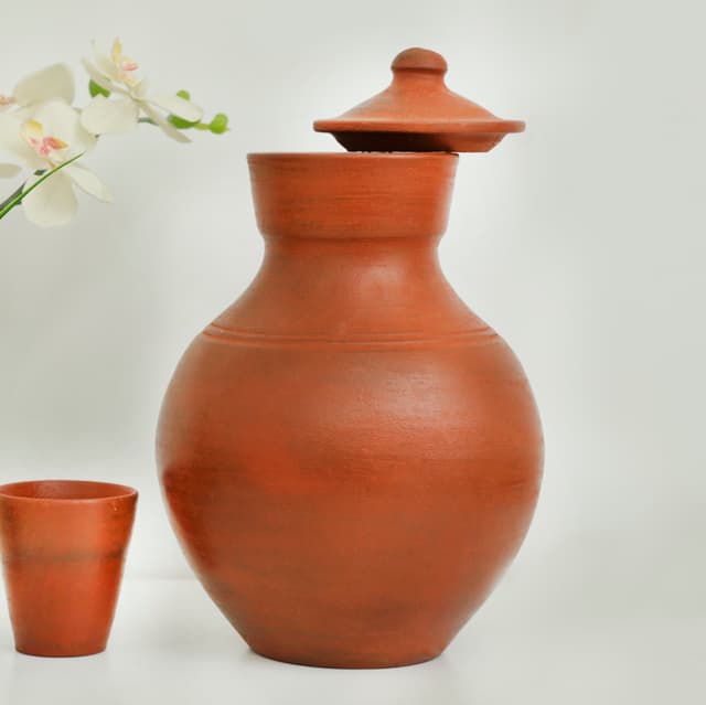 جرة فخار ( جرة ماء فخار ) 2 لتر - بني Royalford -  Kuja, Handmade Clay Serveware