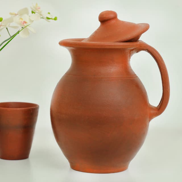 جرة ماء فخار ( جرة فخار  ) 1.5 لتر - بني Royalford -  Jug, Handmade Clay Serveware