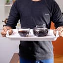 Royalford Melamine Flower Carnival Handle Tray, 17.5 Inch