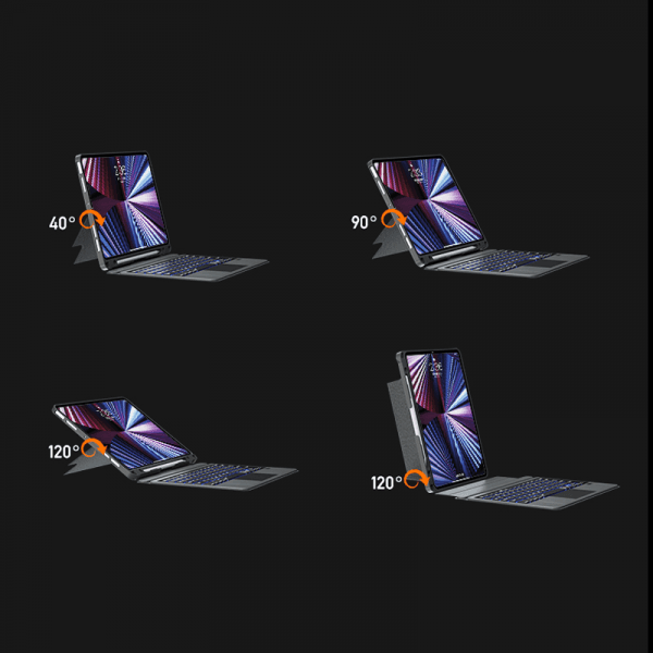 WIWU MAG TOUCH IPAD KEYBOARD CASE FOR 10.2"/10.5" - BLACK