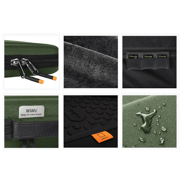 WIWU PARALLEL HARDSHELL BAG FOR IPAD 12.9" AND MACBOOK 13.3" - GREEN