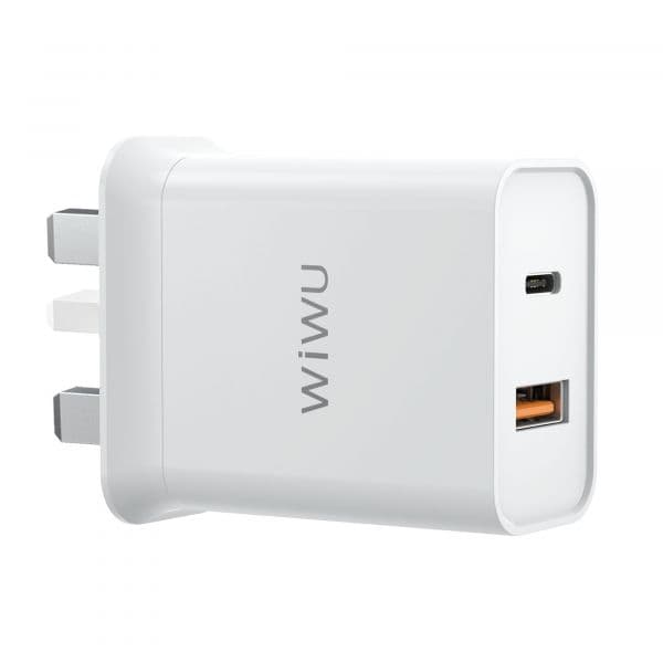 WIWU COMET USB-C + QC3.0 UK 20W POWER ADAPTER - WHITE