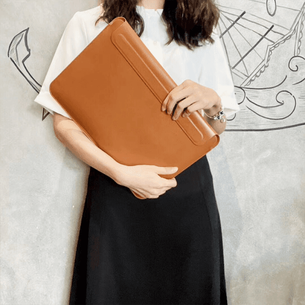 حقيبة ماك بوك برو 14.2 بوصة جلد بني WIWU - SKIN PRO II PU LEATHER SLEEVE FOR MACBOOK PRO 14.2" - BROWN