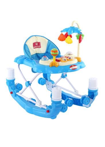 Baby Plus Blue Baby Walker Cum Rocker, 4-16 M