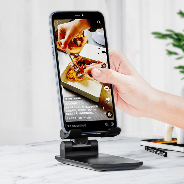 قاعدة (ستاند) لتثبيت الموبايل و التابلت أسود WIWU - ZM103 ADJUSTABLE DESKTOP STAND FOR PHONE & TABLET - BLACK