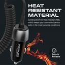 promate 33W Quick Charging Car Charger with Lightning Connector Cable