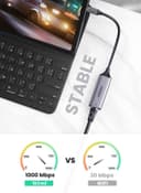 محول USB C إلى Ethernet جيجابت RJ45 شبكة سلكية Thunderbolt 3 LAN متوافق مع MacBook Surface Pro iPad Pro 2021 Switch PS5 XPS15 13 Galaxy Tabs ( USB C to Ethernet Adapter Gigabit  RJ45 Wired Network)