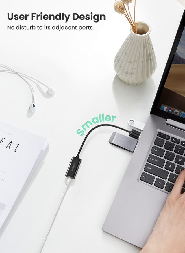 وصلة تحويل USB إلى 3.5 ملم UGREEN USB Sound Card External Converter USB Audio Adapter with 3.5mm Aux Stereo