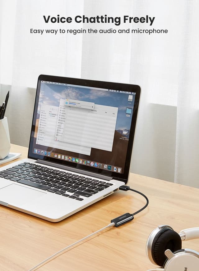 وصلة تحويل USB إلى 3.5 ملم UGREEN USB Sound Card External Converter USB Audio Adapter with 3.5mm Aux Stereo