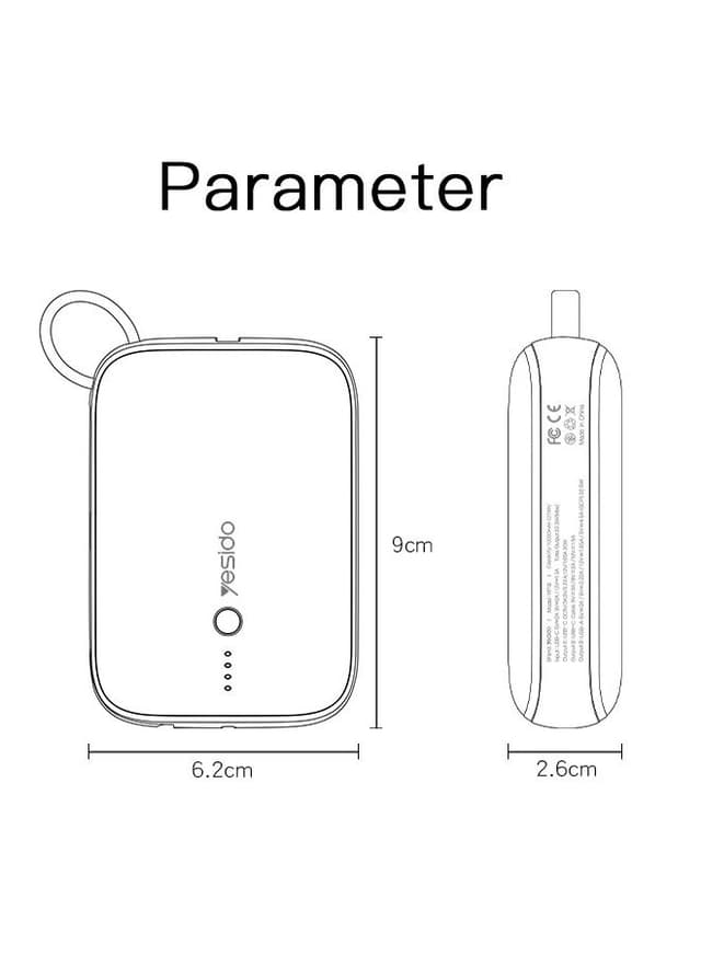 Yesido YP-18 Super Mini 10,000 Mah Power Bank Compatible with PD3.0 / WC3.0 /FCP/AFC