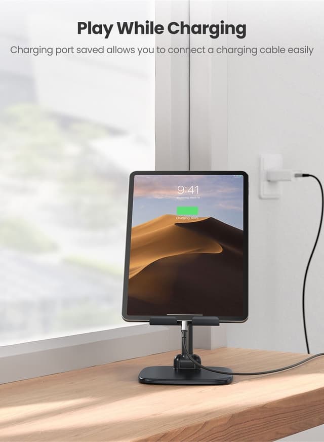 UGREEN Tablet Stand Foldable iPad Holder Metal Compatible With iPad/Pro /12.9 /2021/ 8th Generation / Mini Air 2021 Samsung Tab iPhone 13/13mini/13 Pro/13 Pro Max