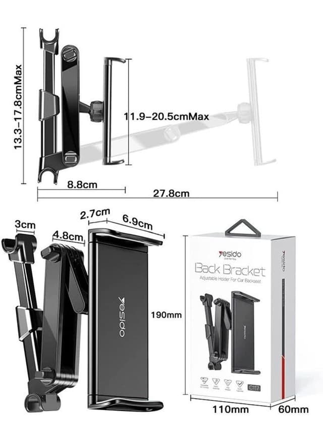 ستاند موبايل لمقعد السيارة C117 Car Tablet Headrest Mount Tablet Holder for Car Seat - Yesido