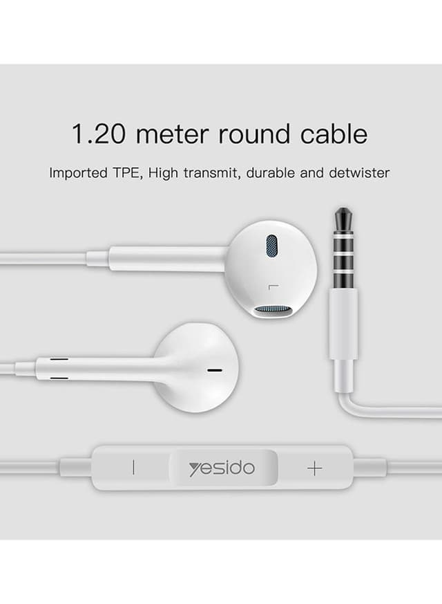 Yesido In-Ear Wired Earphones White