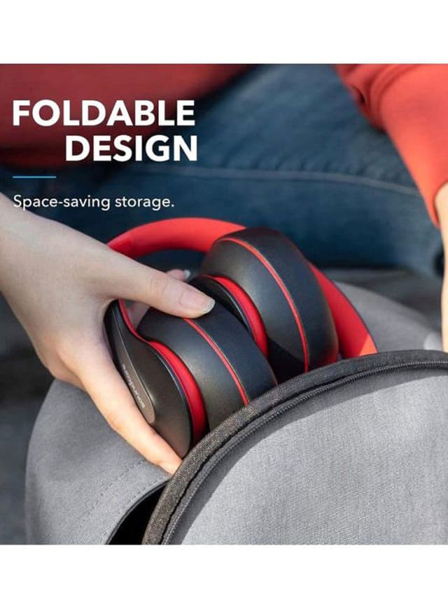 سماعة بلوتوث رأسية لاسلكية - أسود وأحمر Soundcore Life Q10 Over-Ear Headphones