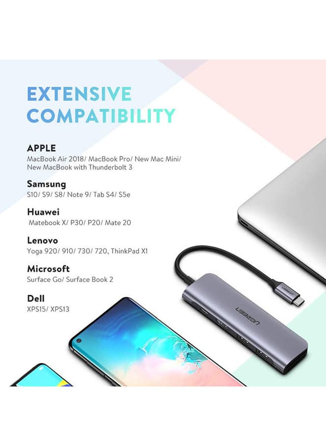 محول متعدد المخارج USB C Hub 6-IN-1 to HDMI 4K 30Hz