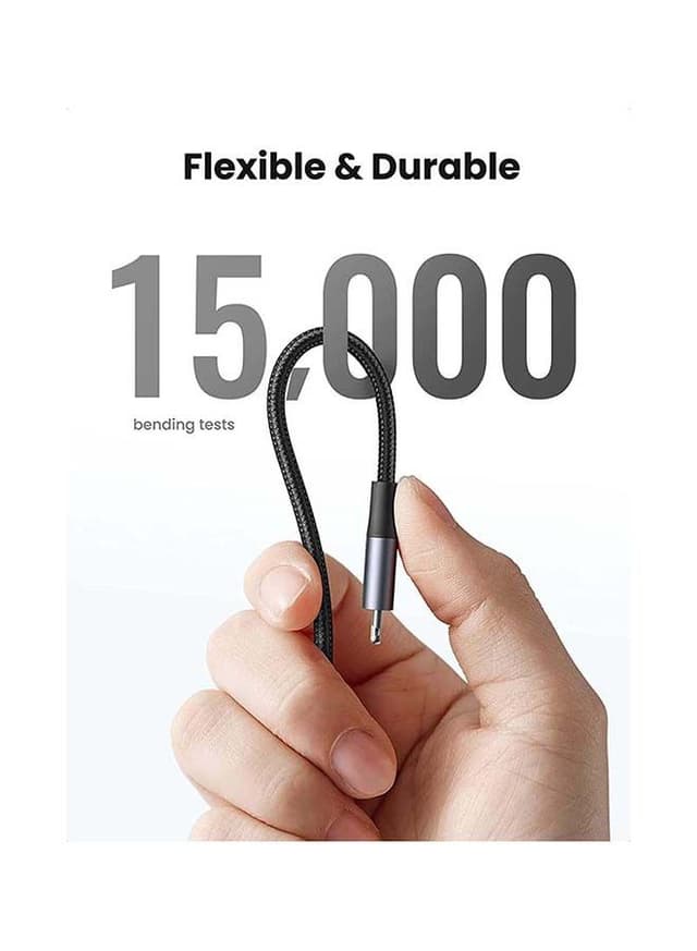 UGREEN iPhone Cable 2M [MFi Certified] USB C to Lightning Fast Charging Wire Braided Cord 18W Fast PD Charge for iPhone 13/12/11/XS/Pro Max /Pro/Mini/SE/ ipad 9 black