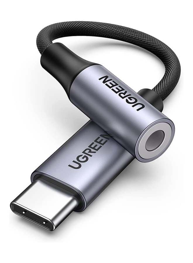 وصلة تحويل USB-C إلى 3.5 مم Aux - أسود UGREEN USB-C to 3.5mm Adapter Full Compatibility DAC Audio Adapter