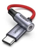UGREEN USB-C to 3.5mm Adapter DAC Audio Adapter USB C to Aux Headphone Jack Adapter Dongle Audio Cable Braided for iPad Pro 2020 2018 Samsung S21+ S20 S20+ red