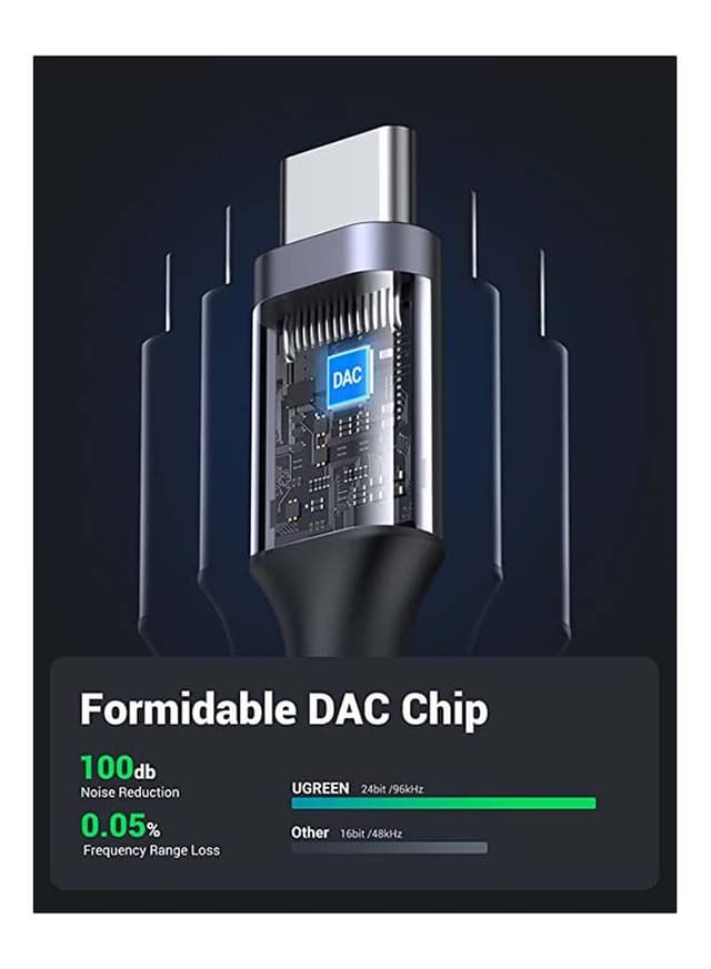 UGREEN USB-C to 3.5mm Adapter DAC Audio Adapter USB C to Aux Headphone Jack Adapter Dongle Audio Cable Braided for iPad Pro 2020 2018 Samsung S21+ S20 S20+ red