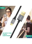 كيبل شحن USB إلى Micro USB 2.0 - أسود UGREEN Micro USB Cable 3M Nylon Braided Wire Fast Quick Charger Cord