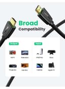 UGREEN HDMI Cable 2.0 3M Premium High-Speed HDMI to HDMI Video Wire 4K@60Hz Ultra HD Braided Cord Compatible for MacBook Pro 2021 Nintendo Switch PS3/4 /5 PC Laptop Black