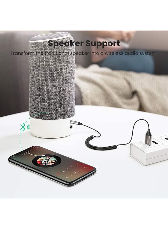 جهاز استقبال بلوتوث للسيارة من USB 2.0 إلى 3.5 ملم aux مع ميكروفون مدمج لسماعات السيارةBluetooth Car Receiver USB 2.0 to 3.5mm Jack Handsfree Car kit Audio Receiver with Built-in Microphone