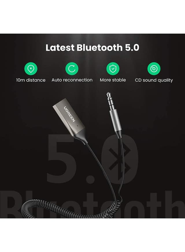 جهاز استقبال بلوتوث للسيارة من USB 2.0 إلى 3.5 ملم aux مع ميكروفون مدمج لسماعات السيارةBluetooth Car Receiver USB 2.0 to 3.5mm Jack Handsfree Car kit Audio Receiver with Built-in Microphone