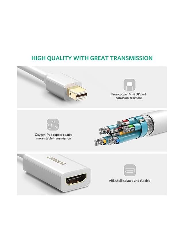 محول Mini Display إلى HDMI لون أبيض Mini DisplayPort to HDMI Adapter - UGreen