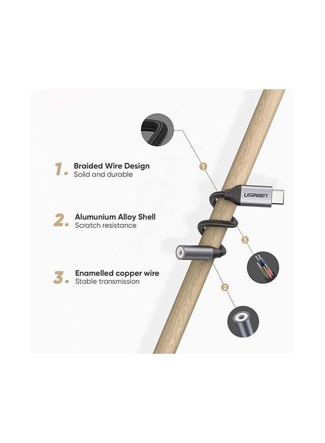 UGREEN USB C to 3.5mm Headphone Adapter to Aux Adapter Audio Jack Dongle Adapter for Huawei P20 P20 Pro Mate 10 Pro Xiaomi Mi 8 Oneplus Grey