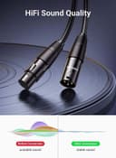 كابل ميكروفون XLR إلى XLR بطول 1 متر أسود يوغرين UGREEN Cable Microphone XLR Male to Female XLR