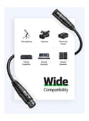 كابل ميكروفون XLR إلى XLR بطول 1 متر أسود يوغرين UGREEN Cable Microphone XLR Male to Female XLR