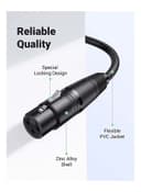 كابل ميكروفون XLR إلى XLR بطول 1 متر أسود يوغرين UGREEN Cable Microphone XLR Male to Female XLR