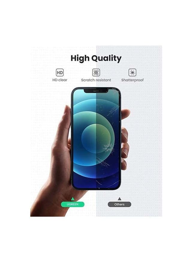 UGREEN 2-Piece Privacy Screen Protector Tempered Glass Anti-Spy Film For iPhone 12/12 Pro Black