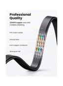 كيبل كات 7 , 1 متر - أسود UGREEN Ethernet Cable Cat7 High Speed Flat Gigabit RJ45 LAN Cable 10Gbps Shielded Internet Network